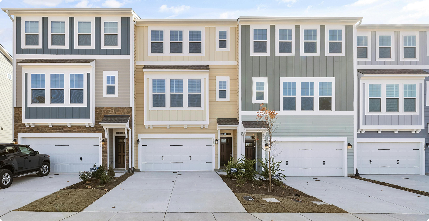 Row of new townhomes