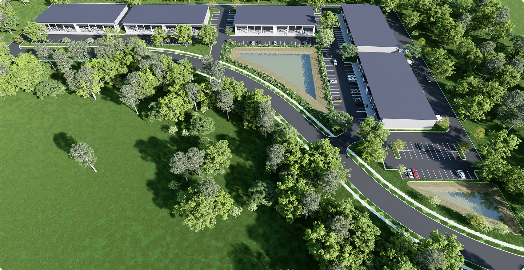 Aerial view of a ground-up development